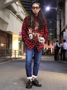 「Haculla（ハキュラ）のアイテム」を使った、AOKIFLASH‼︎!さん（メンズ・166cm）の夏コーディネート