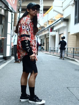 「Haculla（ハキュラ）のアイテム」を使った、AOKIFLASH‼︎!さん（メンズ・166cm）の夏コーディネート