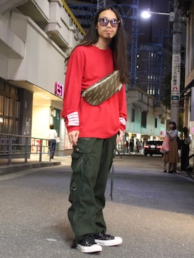 「READYMADE（レディメイド）のアイテム（バッグ）」を使った、AOKIFLASH‼︎!さん（メンズ・166cm）の夏コーディネート