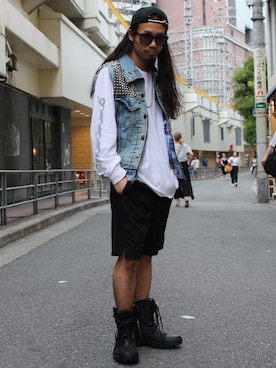 「Haculla（ハキュラ）のアイテム」を使った、AOKIFLASH‼︎!さん（メンズ・166cm）の夏コーディネート