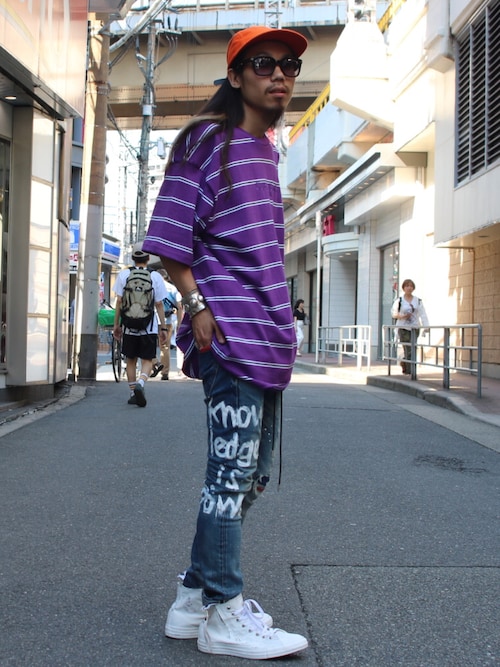 Aokiflash Royal Flash 梅田 Guessのtシャツ カットソーを使ったコーディネート Wear