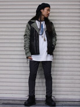 「ISAMU KATAYAMA BACKLASH（イサムカタヤマバックラッシュ）のアイテム（キャスケット）」を使った、AOKIFLASH‼︎!さん（メンズ・166cm）の秋コーディネート