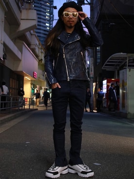 「ISAMU KATAYAMA BACKLASH（イサムカタヤマバックラッシュ）のアイテム（キャスケット）」を使った、AOKIFLASH‼︎!さん（メンズ・166cm）の秋コーディネート