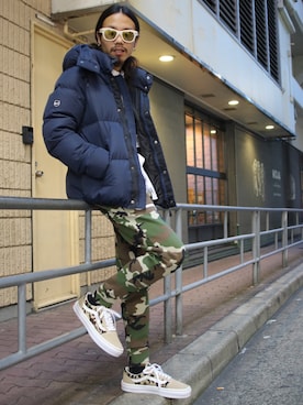 「muta（ムータ）のアイテム（ダウンジャケット/コート）」を使った、AOKIFLASH‼︎!さん（メンズ・166cm）の秋コーディネート