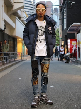 「muta（ムータ）のアイテム（ダウンジャケット/コート）」を使った、AOKIFLASH‼︎!さん（メンズ・166cm）の秋コーディネート