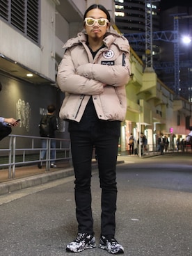 「muta（ムータ）のアイテム（ダウンジャケット/コート）」を使った、AOKIFLASH‼︎!さん（メンズ・166cm）の秋コーディネート