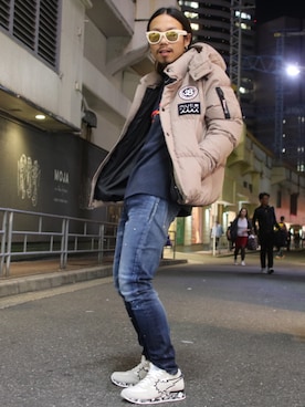 「muta（ムータ）のアイテム（ダウンジャケット/コート）」を使った、AOKIFLASH‼︎!さん（メンズ・166cm）の秋コーディネート