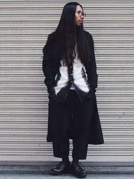 「KMRii」｜「アイテム（ノーカラージャケット）」を使った、AOKIFLASH‼︎!さん（メンズ・166cm）の冬コーディネート