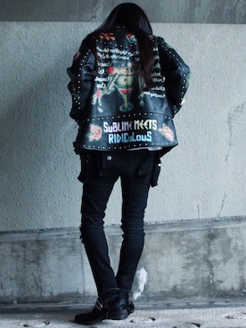 「MIHARAYASUHIRO（ミハラヤスヒロ）のアイテム（ライダースジャケット）」を使った、AOKIFLASH‼︎!さん（メンズ・166cm）の冬コーディネート