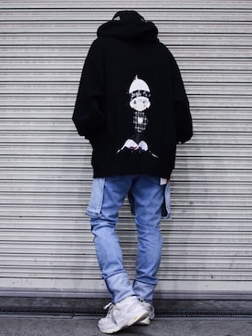 「Yohji Yamamoto（ヨウジヤマモト）のアイテム（帽子）」を使った、AOKIFLASH‼︎!さん（メンズ・166cm）の冬コーディネート