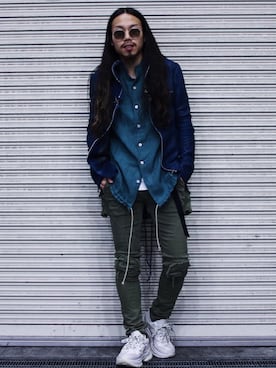 「ISAMU KATAYAMA BACKLASH（イサムカタヤマバックラッシュ）のアイテム（シャツ/ブラウス）」を使った、AOKIFLASH‼︎!さん（メンズ・166cm）の冬コーディネート
