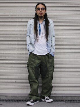 「KMRii（ケムリ）のアイテム（Tシャツ/カットソー）」を使った、AOKIFLASH‼︎!さん（メンズ・166cm）の春コーディネート