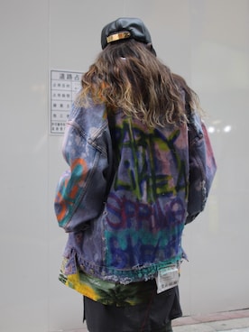 「ペイント」｜「アイテム（帽子）」を使った、AOKIFLASH‼︎!さん（メンズ・166cm）の春コーディネート