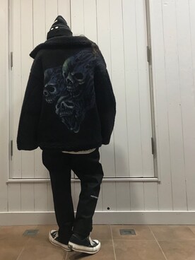 「ペイント」｜「アイテム（ブルゾン）」を使った、AOKIFLASH‼︎!さん（メンズ・166cm）の秋コーディネート