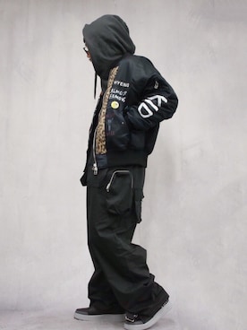 「ROYAL FLASH（ロイヤルフラッシュ）のアイテム（ニットキャップ/ビーニー）」を使った、AOKIFLASH‼︎!さん（メンズ・166cm）の冬コーディネート