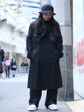 「コート」｜「アイテム（ライダースジャケット）」を使った、AOKIFLASH‼︎!さん（メンズ・166cm）の冬コーディネート