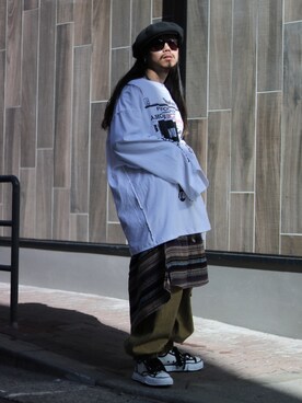 「ISAMU KATAYAMA BACKLASH（イサムカタヤマバックラッシュ）のアイテム（キャスケット）」を使った、AOKIFLASH‼︎!さん（メンズ・166cm）の春コーディネート