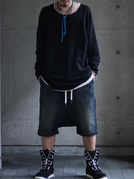 「backlash」｜「アイテム（スウェット）」を使った、AOKIFLASH‼︎!さん（メンズ・166cm）の春コーディネート