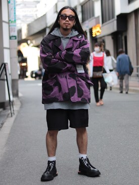 「SUPERTHANKS」｜「アイテム（パーカー）」を使った、AOKIFLASH‼︎!さん（メンズ・166cm）の夏コーディネート