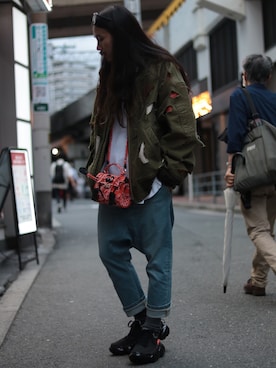 「READYMADE（レディメイド）のアイテム（バッグ）」を使った、AOKIFLASH‼︎!さん（メンズ・166cm）の夏コーディネート