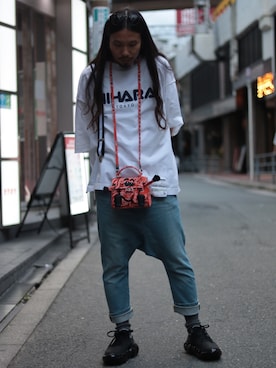 「READYMADE（レディメイド）のアイテム（バッグ）」を使った、AOKIFLASH‼︎!さん（メンズ・166cm）の夏コーディネート