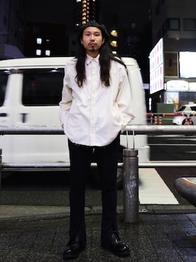 「ISAMU KATAYAMA BACKLASH（イサムカタヤマバックラッシュ）のアイテム（キャスケット）」を使った、AOKIFLASH‼︎!さん（メンズ・166cm）の秋コーディネート