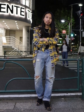 「R13（アールサーティーン）のアイテム」を使った、AOKIFLASH‼︎!さん（メンズ・166cm）の秋コーディネート