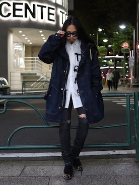 「PURPLE（パープル）のアイテム」を使った、AOKIFLASH‼︎!さん（メンズ・166cm）の秋コーディネート