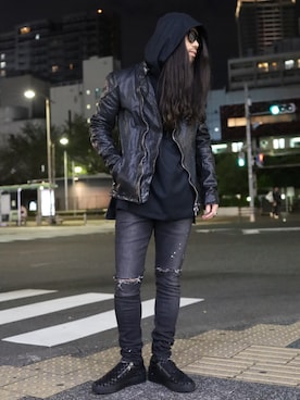 「ISAMU KATAYAMA BACKLASH（イサムカタヤマバックラッシュ）のアイテム（パーカー）」を使った、AOKIFLASH‼︎!さん（メンズ・166cm）の秋コーディネート