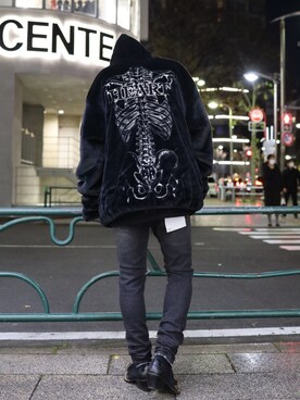 「PURPLE（パープル）のアイテム」を使った、AOKIFLASH‼︎!さん（メンズ・166cm）の冬コーディネート