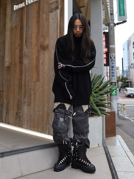 「HELIOT EMIL」｜AOKIFLASH‼︎!さん（メンズ・166cm）の冬コーディネート