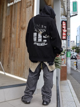「プルオーバーパーカー」｜「アイテム（バッグ）」を使った、AOKIFLASH‼︎!さん（メンズ・166cm）の冬コーディネート