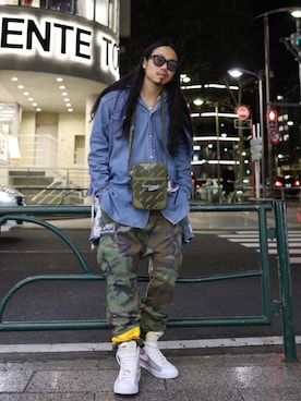 「READYMADE（レディメイド）のアイテム（バッグ）」を使った、AOKIFLASH‼︎!さん（メンズ・166cm）の冬コーディネート