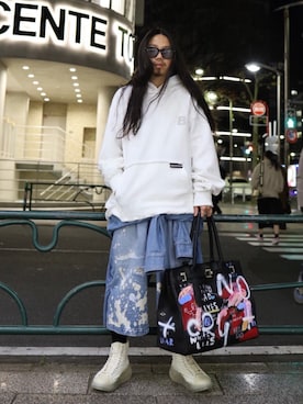 「ハンドペイント」｜AOKIFLASH‼︎!さん（メンズ・166cm）の冬コーディネート