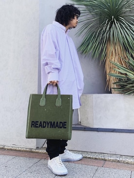 「READYMADE（レディメイド）のアイテム（バッグ）」を使った、AOKIFLASH‼︎!さん（メンズ・166cm）の冬コーディネート