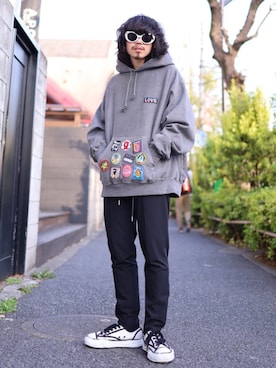 「1PIU1UGUALE3  RELAX （ウノピゥウノウグァーレトレ リラックス）のアイテム（パンツ）」を使った、AOKIFLASH‼︎!さん（メンズ・166cm）の春コーディネート