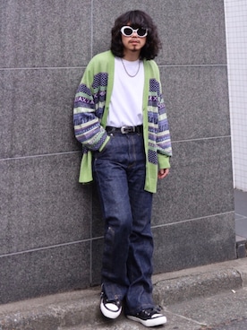 「ISAMU KATAYAMA BACKLASH（イサムカタヤマバックラッシュ）のアイテム（スニーカー）」を使った、AOKIFLASH‼︎!さん（メンズ・166cm）の春コーディネート