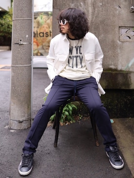「johnson motors」｜AOKIFLASH‼︎!さん（メンズ・166cm）の春コーディネート