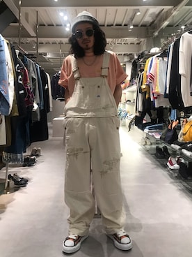 「ROYAL FLASH（ロイヤルフラッシュ）のアイテム（オールインワン・サロペット）」を使った、AOKIFLASH‼︎!さん（メンズ・166cm）の春コーディネート