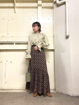 「KBF（ケイビーエフ）のバケットミニBAG（ショルダーバッグ）」を使った、ogaさん（レディース・147cm）の春コーディネート