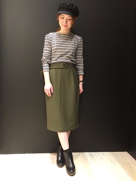 「LEPSIM（レプシィム）のアイテム（キャスケット）」を使った、risaさん（レディース・155cm）の春コーディネート