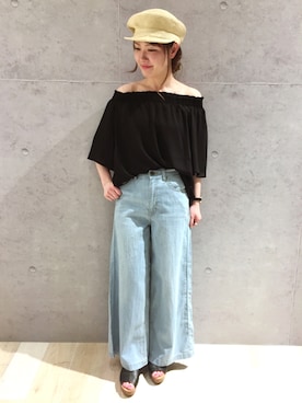 「LEPSIM（レプシィム）のアイテム（キャスケット）」を使った、risaさん（レディース・155cm）の春コーディネート