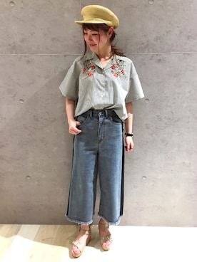 「LEPSIM（レプシィム）のアイテム（キャスケット）」を使った、risaさん（レディース・155cm）の夏コーディネート