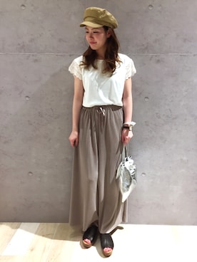 「LEPSIM（レプシィム）のアイテム（キャスケット）」を使った、risaさん（レディース・155cm）の夏コーディネート