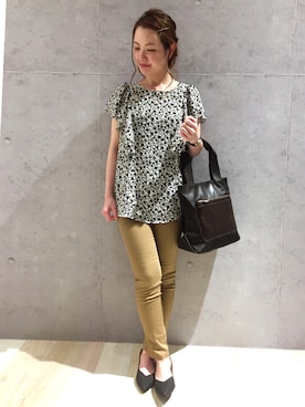 「LEPSIM（レプシィム）の【日々アイテム】ストレッチムジスリムパンツ17FW　762936（その他パンツ）」を使った、risaさん（レディース・155cm）の夏コーディネート