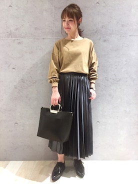 「LEPSIM（レプシィム）のアイテム（イヤリング）」を使った、risaさん（レディース・155cm）の秋コーディネート