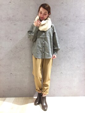 「LEPSIM（レプシィム）のT/R/PUテーパードパンツ　761850（その他パンツ）」を使った、risaさん（レディース・155cm）の秋コーディネート