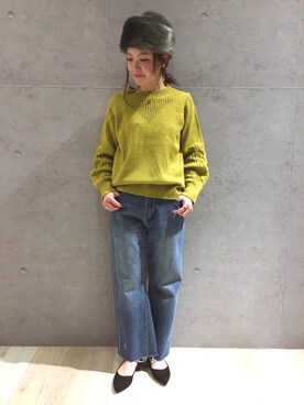 「LEPSIM（レプシィム）の5Gボリュームガラスリーブプルオーバー　773056（ニット/セーター）」を使った、risaさん（レディース・155cm）の秋コーディネート