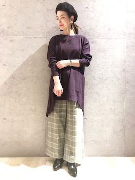 「LEPSIM（レプシィム）のアイテム（ハンチング/ベレー帽）」を使った、risaさん（レディース・155cm）の秋コーディネート