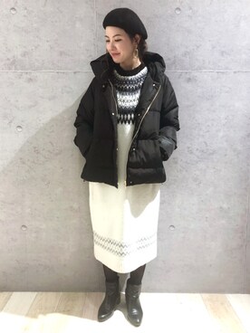「LEPSIM（レプシィム）のアイテム（ハンチング/ベレー帽）」を使った、risaさん（レディース・155cm）の冬コーディネート